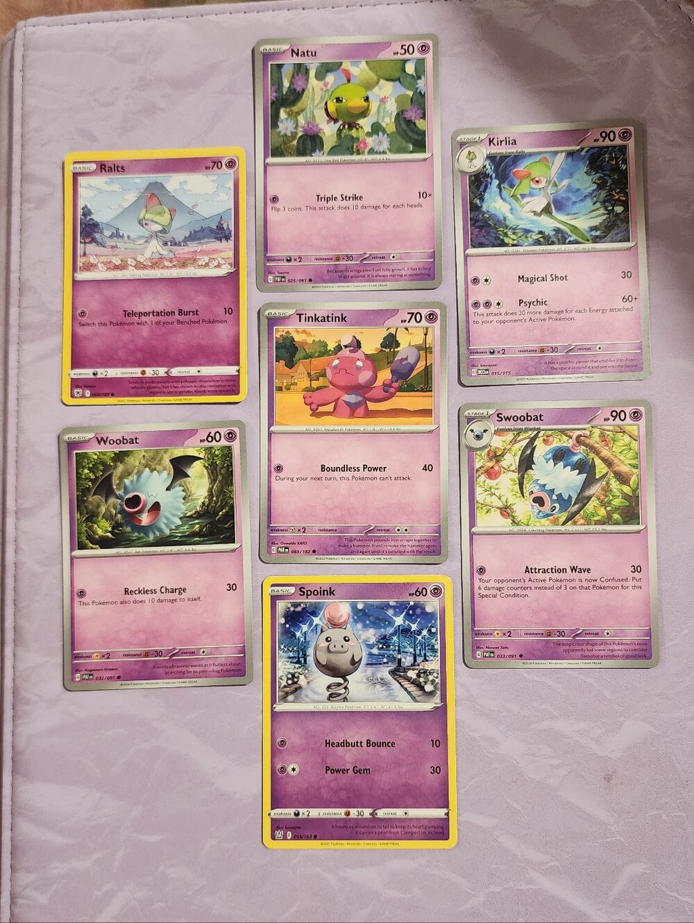 Psychic Pokémon Card Lot – 7 Different Cards